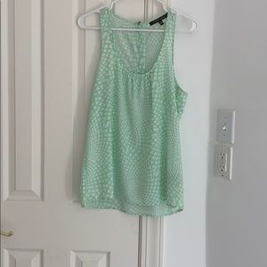 Lime green and White racerback tank